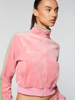 Tracksuits|Sergio Tacchini Miss Carlotta Velour Track Jacket- Wild Rose