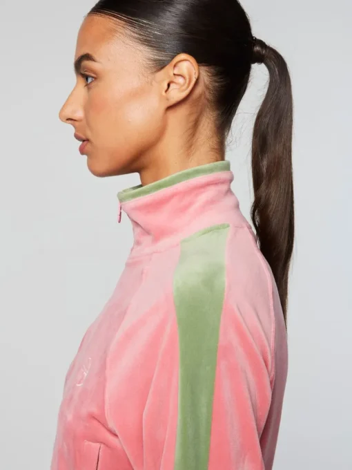 Tracksuits|Sergio Tacchini Miss Carlotta Velour Track Jacket- Wild Rose