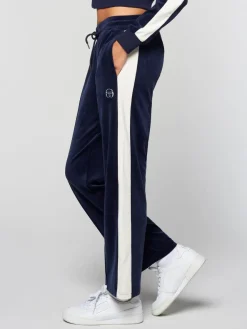 Velour|Sergio Tacchini Miss Carlotta Velour Track Pant- Maritime Blue