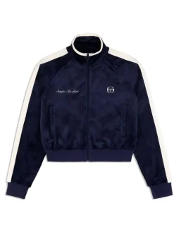 Tracksuits|Sergio Tacchini Miss Carlotta Velour Track Jacket- Maritime Blue