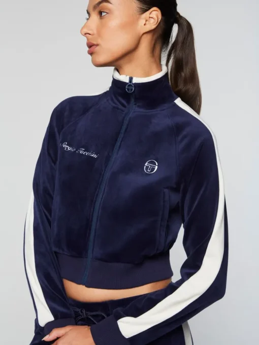 Tracksuits|Sergio Tacchini Miss Carlotta Velour Track Jacket- Maritime Blue