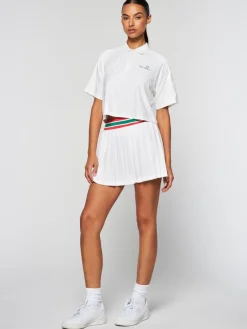 Tops And Sports Bras|Sergio Tacchini Monogram Jacquard Cropped Polo- Gardenia
