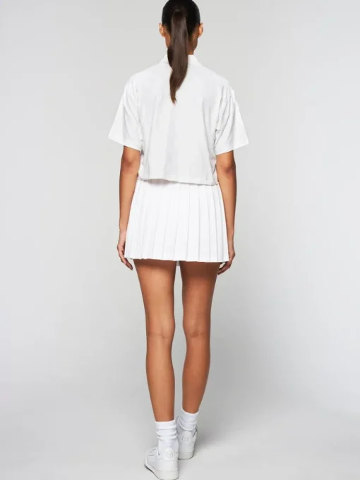Tops And Sports Bras|Sergio Tacchini Monogram Jacquard Cropped Polo- Gardenia