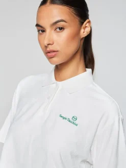 Tops And Sports Bras|Sergio Tacchini Monogram Jacquard Cropped Polo- Gardenia
