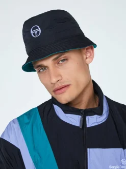 View All|Sergio Tacchini Mosaic Reversible Bucket Hat-Black/Multi