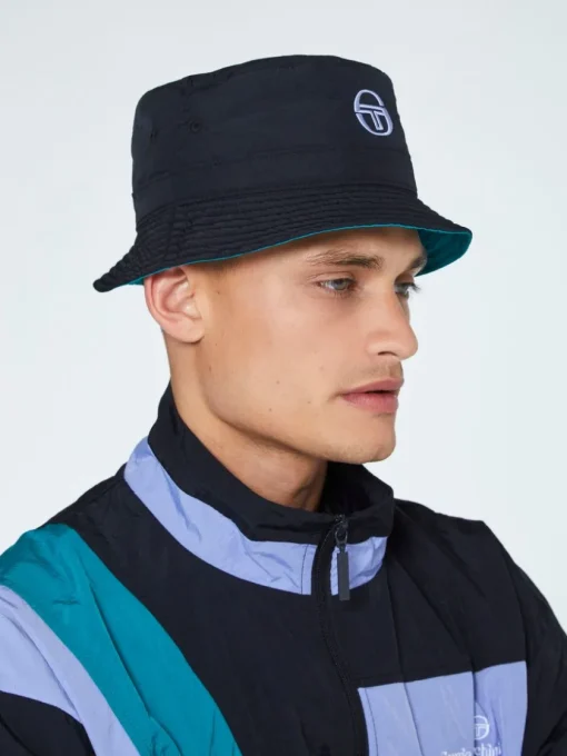 View All|Sergio Tacchini Mosaic Reversible Bucket Hat-Black/Multi