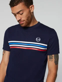 T-Shirts|Sergio Tacchini New Melfi Short Sleeve T-Shirt Archivio- Maritime Blue