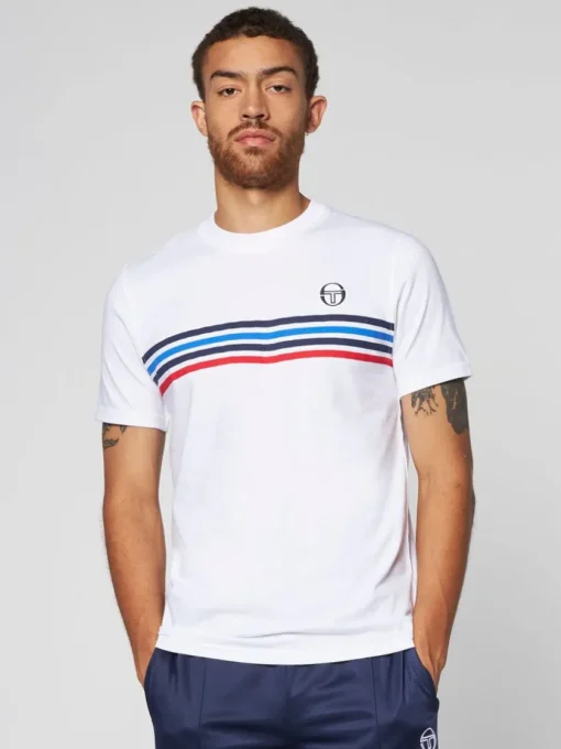 T-Shirts|Sergio Tacchini New Melfi Short Sleeve T-Shirt Archivio- White
