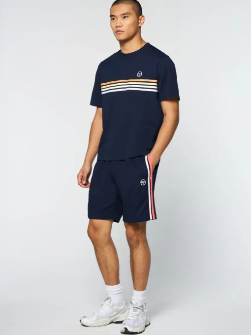 T-Shirts|Sergio Tacchini New Melfi T-Shirt- Maritime Blue/ White