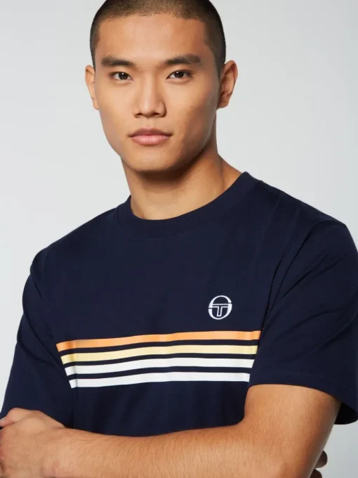 T-Shirts|Sergio Tacchini New Melfi T-Shirt- Maritime Blue/ White