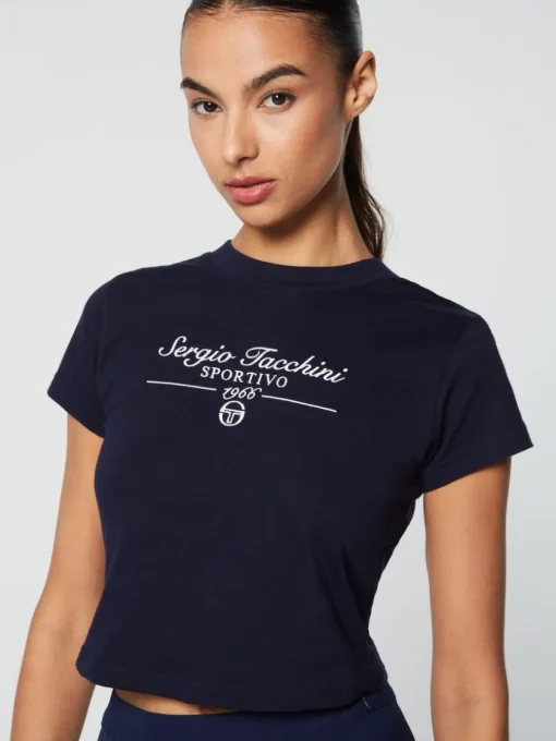 Tops And Sports Bras|Sergio Tacchini Nicola Graphic T-Shirt- Maritime Blue