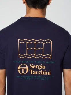 The Essentials|Sergio Tacchini Onda T-Shirt- Maritime Blue