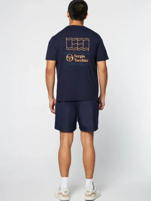 The Essentials|Sergio Tacchini Onda T-Shirt- Maritime Blue