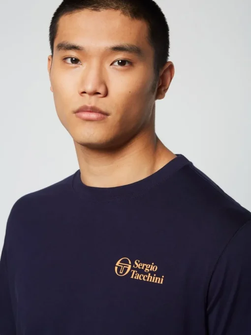 The Essentials|Sergio Tacchini Onda T-Shirt- Maritime Blue