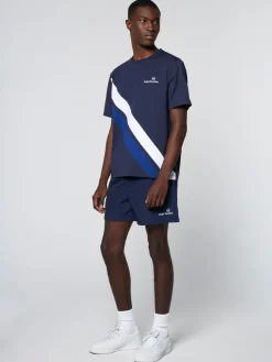 For The Court|Sergio Tacchini Ortica Tennis T-Shirt- Maritime Blue