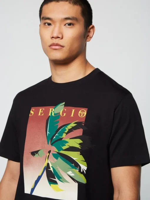 T-Shirts|Sergio Tacchini Palma T-Shirt- Black Beauty