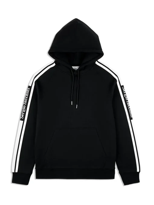 Sweatshirts And Hoodies|Sergio Tacchini Pereto Tape Hoodie- Black Beauty