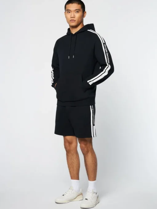 Sweatshirts And Hoodies|Sergio Tacchini Pereto Tape Hoodie- Black Beauty