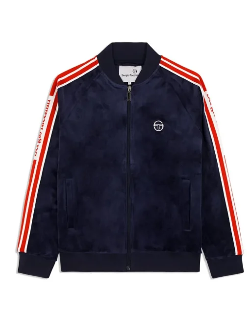 Velour|Sergio Tacchini Pereto Velour Track Jacket- Maritime Blue