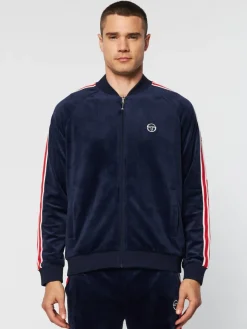 Velour|Sergio Tacchini Pereto Velour Track Jacket- Maritime Blue