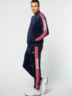 Velour|Sergio Tacchini Pereto Velour Track Jacket- Maritime Blue
