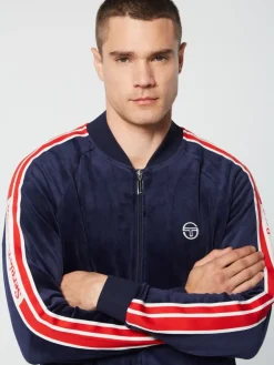 Velour|Sergio Tacchini Pereto Velour Track Jacket- Maritime Blue