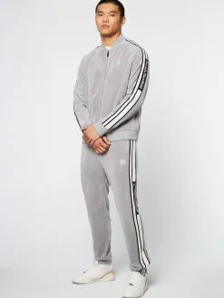 Velour|Sergio Tacchini Pereto Velour Track Jacket- Sleet