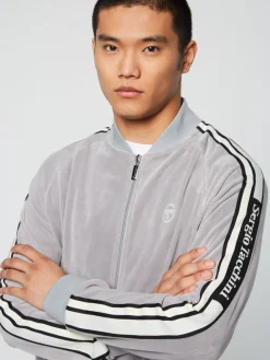 Velour|Sergio Tacchini Pereto Velour Track Jacket- Sleet