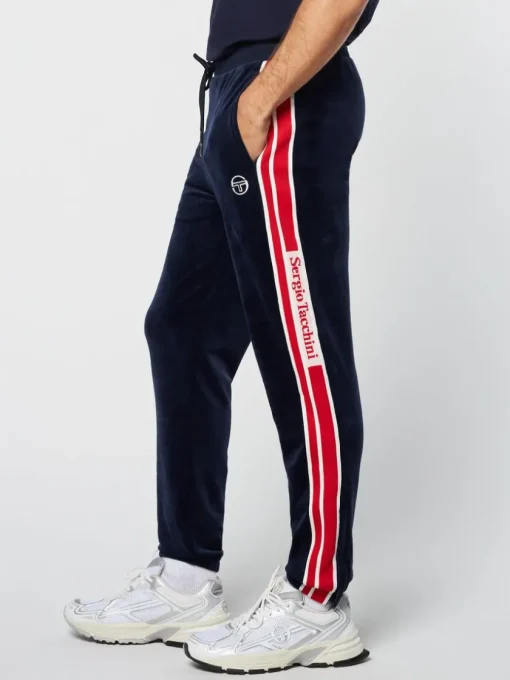 Velour|Sergio Tacchini Pereto Velour Track Pant- Maritime Blue