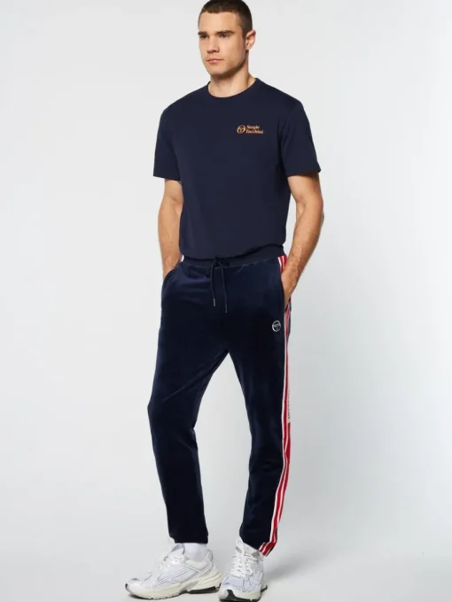 Velour|Sergio Tacchini Pereto Velour Track Pant- Maritime Blue