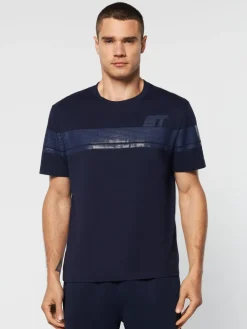 T-Shirts|Sergio Tacchini Perforata T-Shirt- Maritime Blue