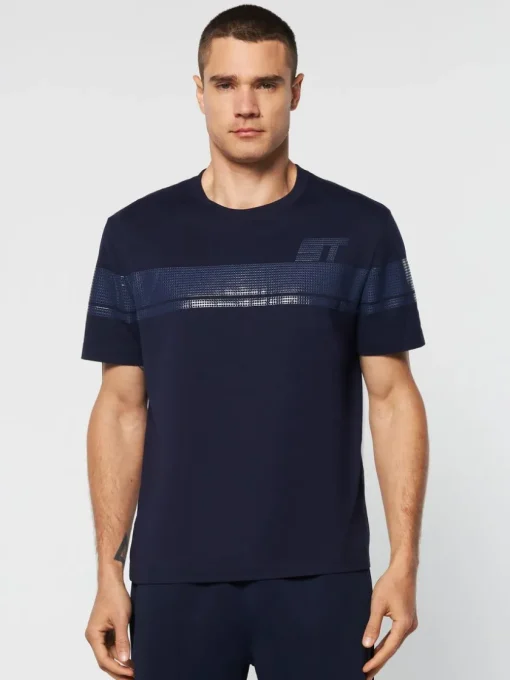 T-Shirts|Sergio Tacchini Perforata T-Shirt- Maritime Blue