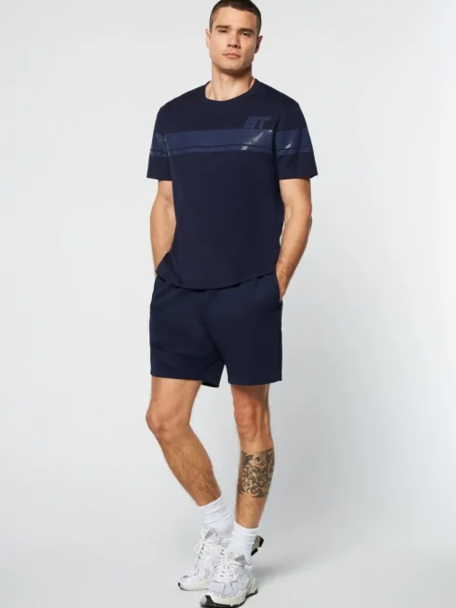 T-Shirts|Sergio Tacchini Perforata T-Shirt- Maritime Blue