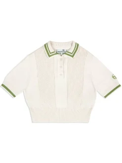 Tops And Sports Bras|Sergio Tacchini Perla Knit Cropped Polo- Gardenia