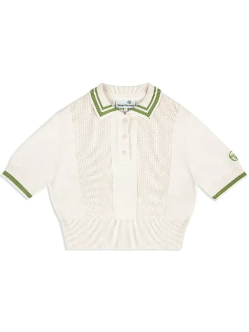 Tops And Sports Bras|Sergio Tacchini Perla Knit Cropped Polo- Gardenia