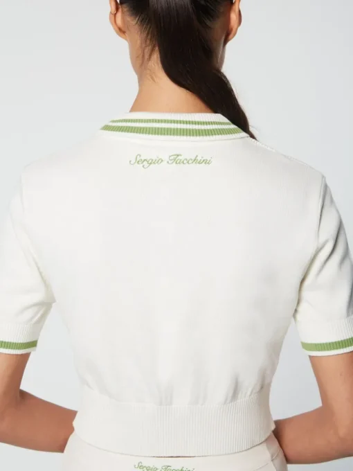Tops And Sports Bras|Sergio Tacchini Perla Knit Cropped Polo- Gardenia