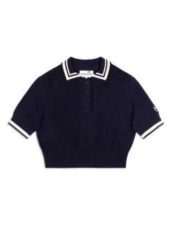 Tops And Sports Bras|Sergio Tacchini Perla Knit Cropped Polo- Maritime Blue