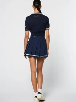 Tops And Sports Bras|Sergio Tacchini Perla Knit Cropped Polo- Maritime Blue