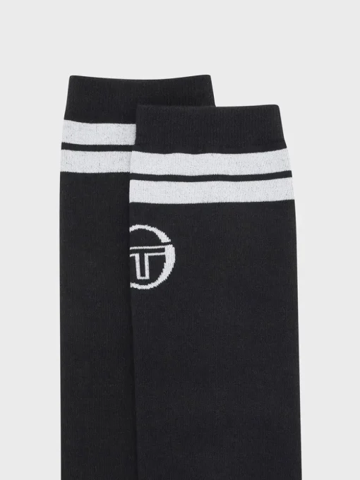 View All|Sergio Tacchini Prep Knee High Socks- Black