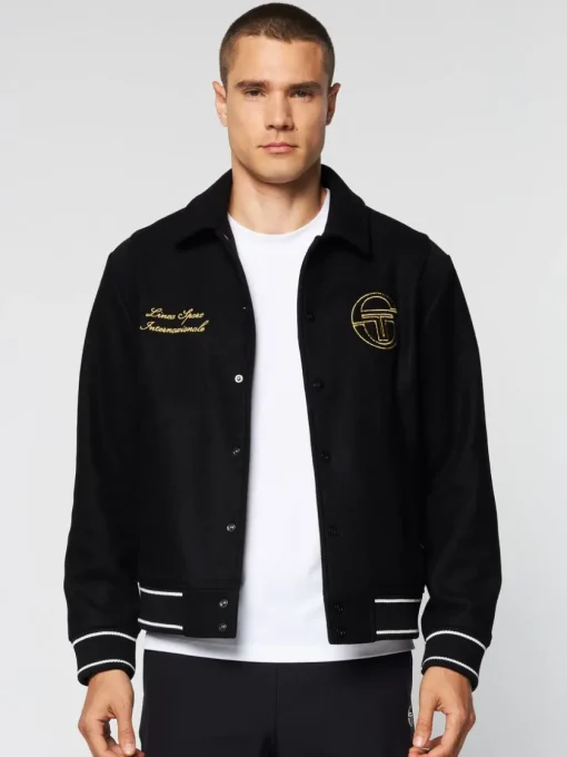 View All|Sergio Tacchini Prep Wool Varsity Jacket- Black