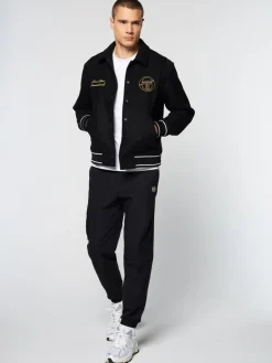 View All|Sergio Tacchini Prep Wool Varsity Jacket- Black