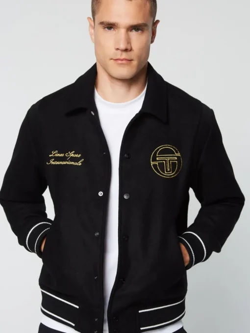 View All|Sergio Tacchini Prep Wool Varsity Jacket- Black