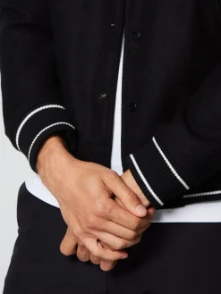 View All|Sergio Tacchini Prep Wool Varsity Jacket- Black