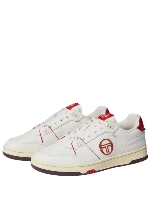Shoes|Sergio Tacchini Prime Shot Da Sneaker- Antique White/ Almond Oil/ Adrenaline Red