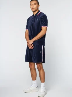 Polos|Sergio Tacchini Primo Velour Polo- Maritime Blue
