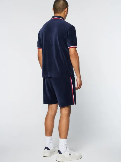 Polos|Sergio Tacchini Primo Velour Polo- Maritime Blue