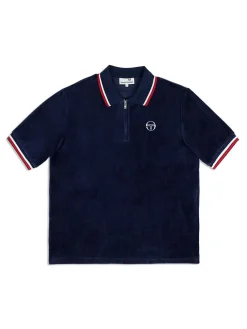 Velour|Sergio Tacchini Primo Velour Polo- Maritime Blue