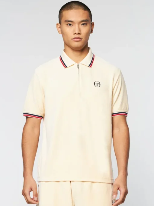 Velour|Sergio Tacchini Primo Velour Polo- Pearl Ivory
