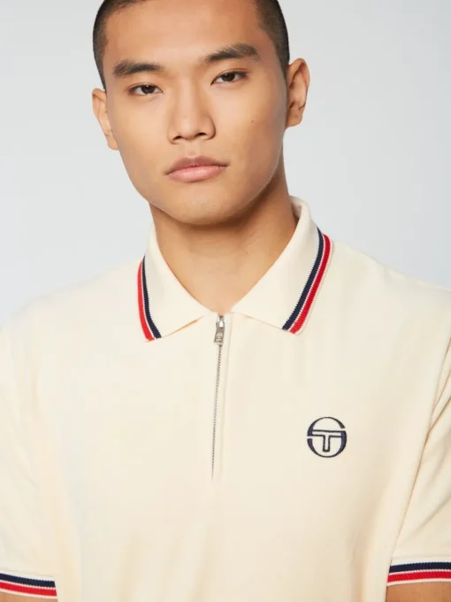 Velour|Sergio Tacchini Primo Velour Polo- Pearl Ivory