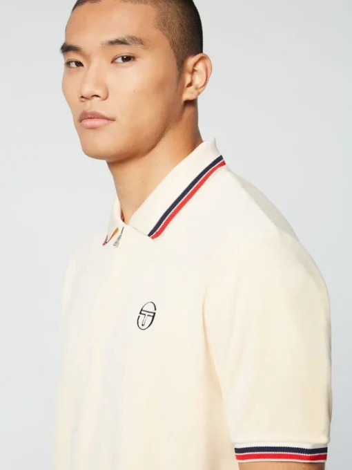 Velour|Sergio Tacchini Primo Velour Polo- Pearl Ivory